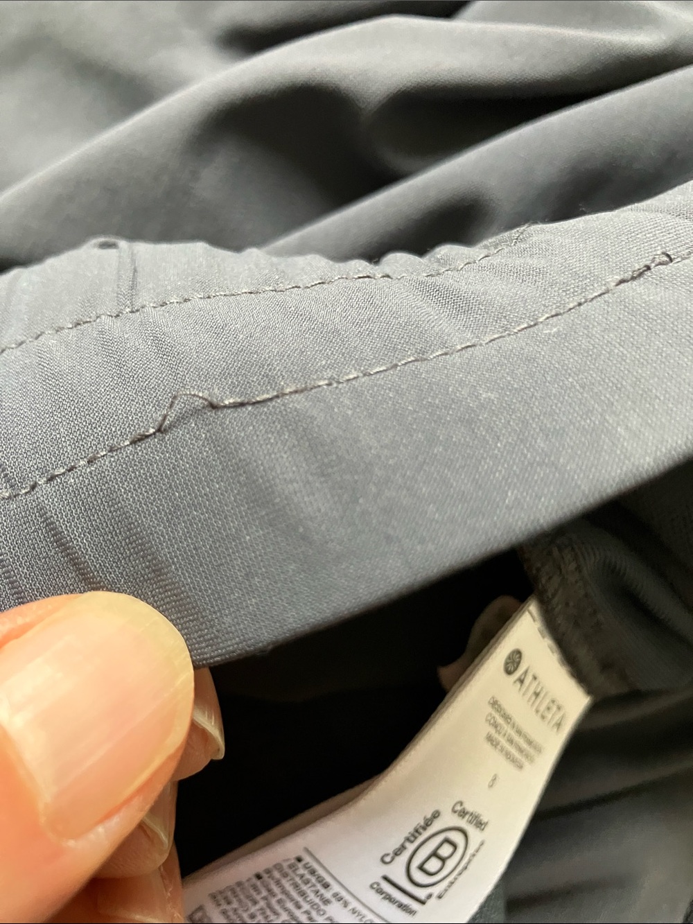 Size 8 Athleta Pinnacle High Rise Trouser Pants dark grey wide leg - Picture 11 of 11